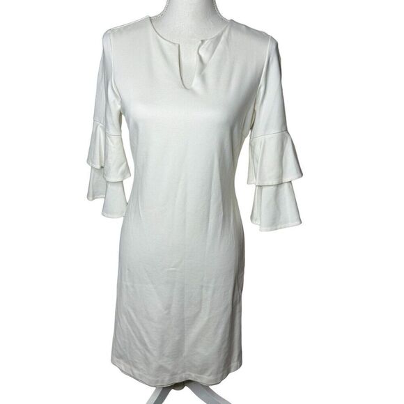 J Mclaughlin Eloise Bell Sleeve Catalina Cloth White Dress Sz XS - Picture 1 of 8
